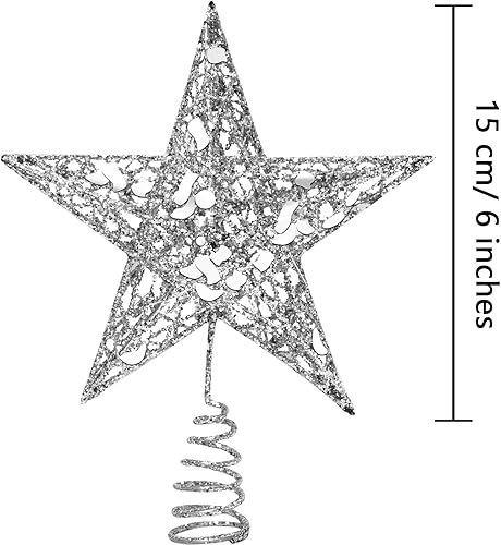 Miniatura 9 de URATOT Decoración de árbol de Navidad con purpurina de metal para decoración del hogar
