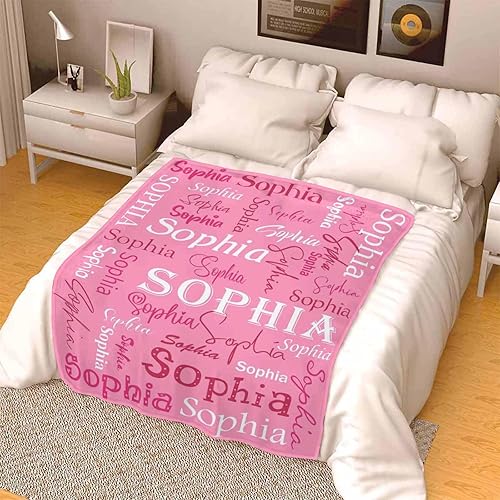 Miniatura 6 de FnprtMo Mantas personalizadas con nombre, 20 colores para hombres, mujeres, niños y niñas, mantas para Navidad, mantas con nombre, manta