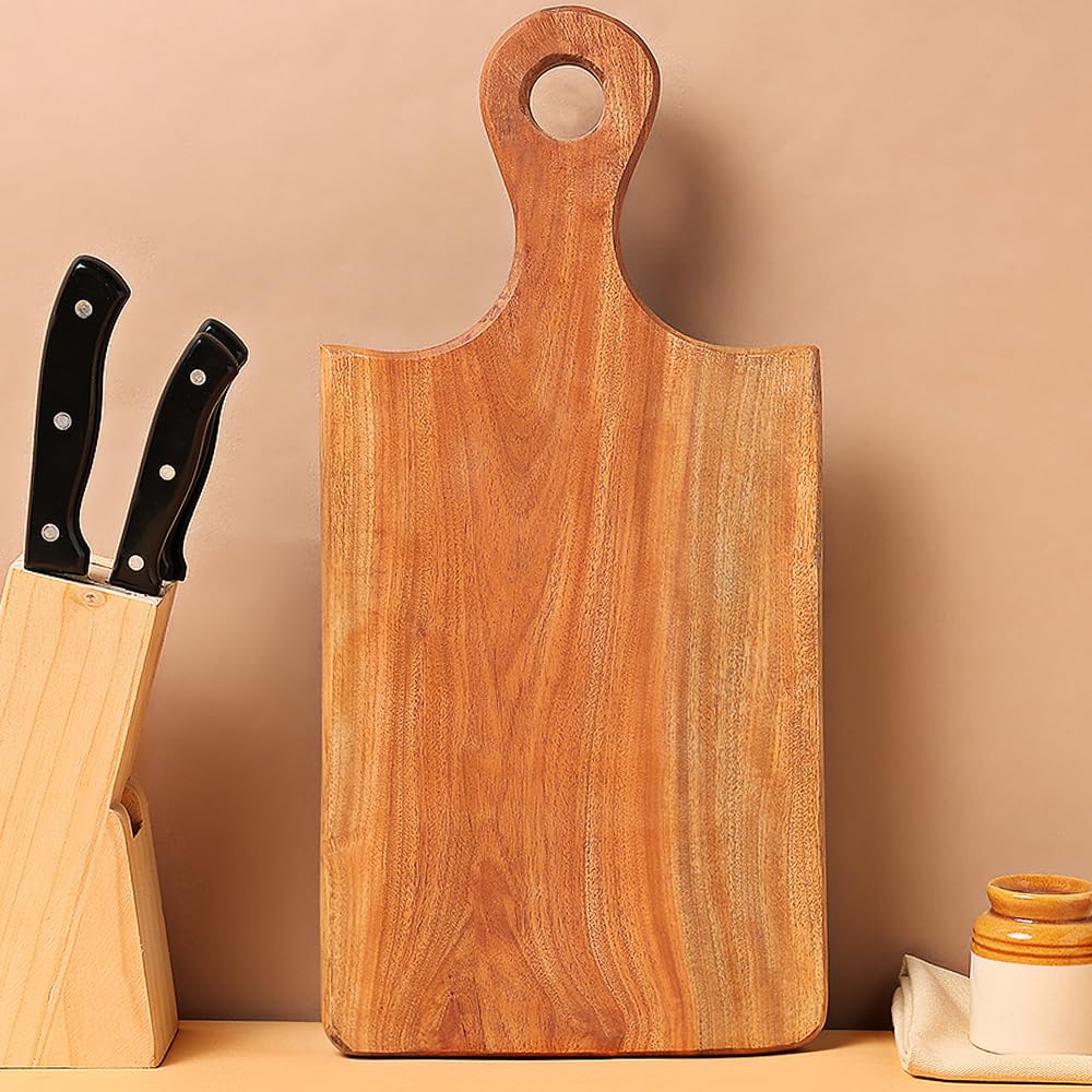 Borosil Dice Organic Neem Wood 17 mm Chopping Board | Eco Friendly, Anti-Microbial | for Chopping, Cutting, Dicing & Serving Vegetable & Fruits | Brown-image-47