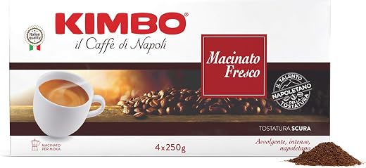 Kimbo Macinato Fresco Caffè Macinato - 4 Pacchi da 250g