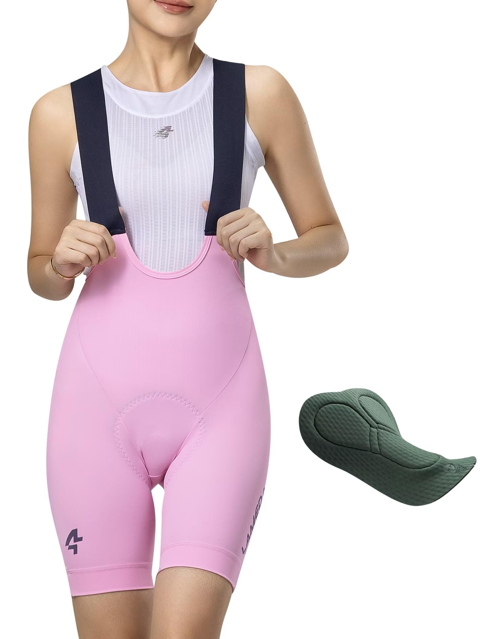 LAMEDA Culotte Ciclismo Mujer Verano Protección Solar Pantalones Cortos para Bicicleta de Carretera Transpirable Amortiguación Rose-S