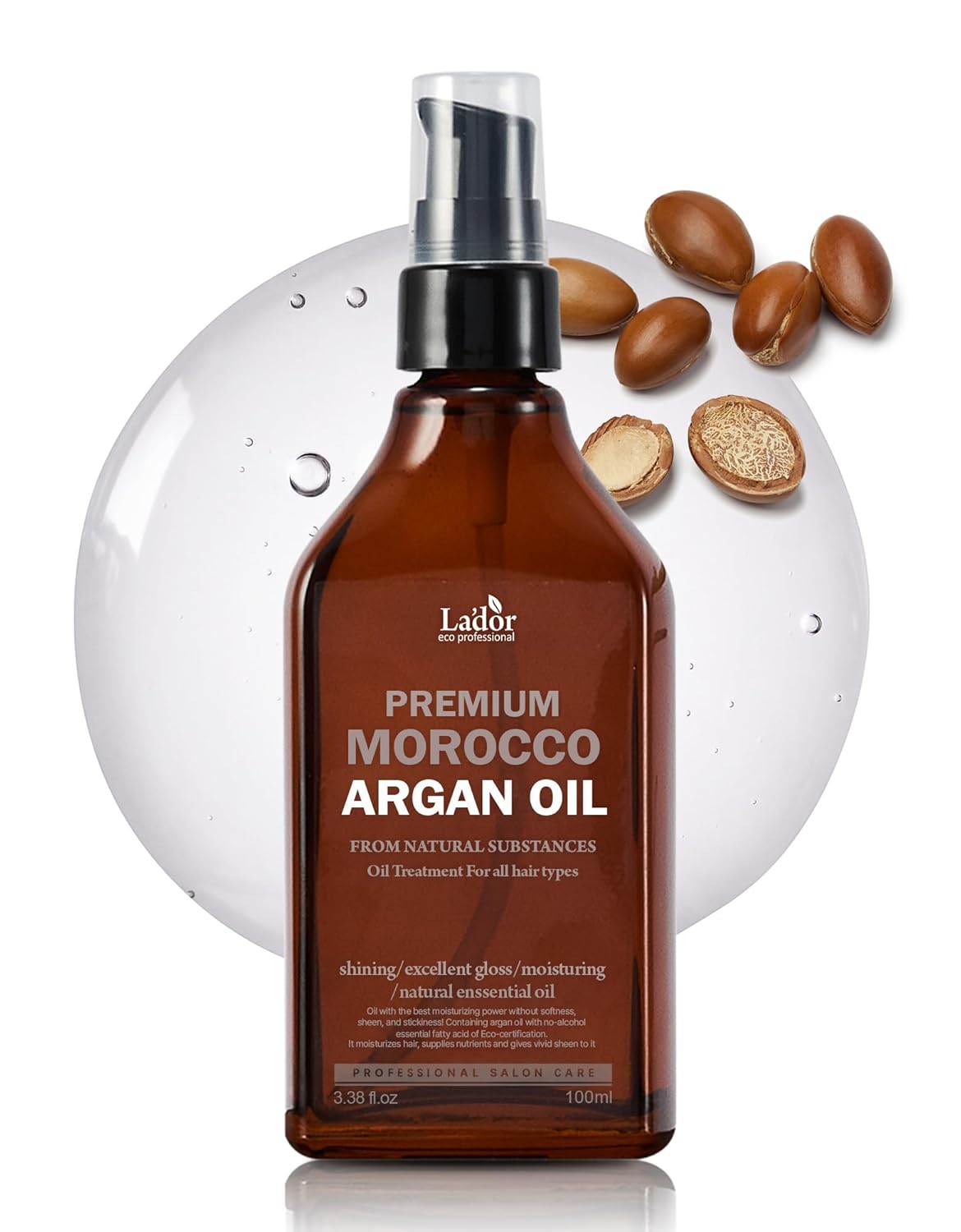 LADOR Nourishing Morocco Argan Hair Oil for Dry Damaged Hair - Hydrating Anti-frizz Leave-in Serum with Jojoba Oil for Thinning Hair to Silky Smooth Hair Korean Haircare