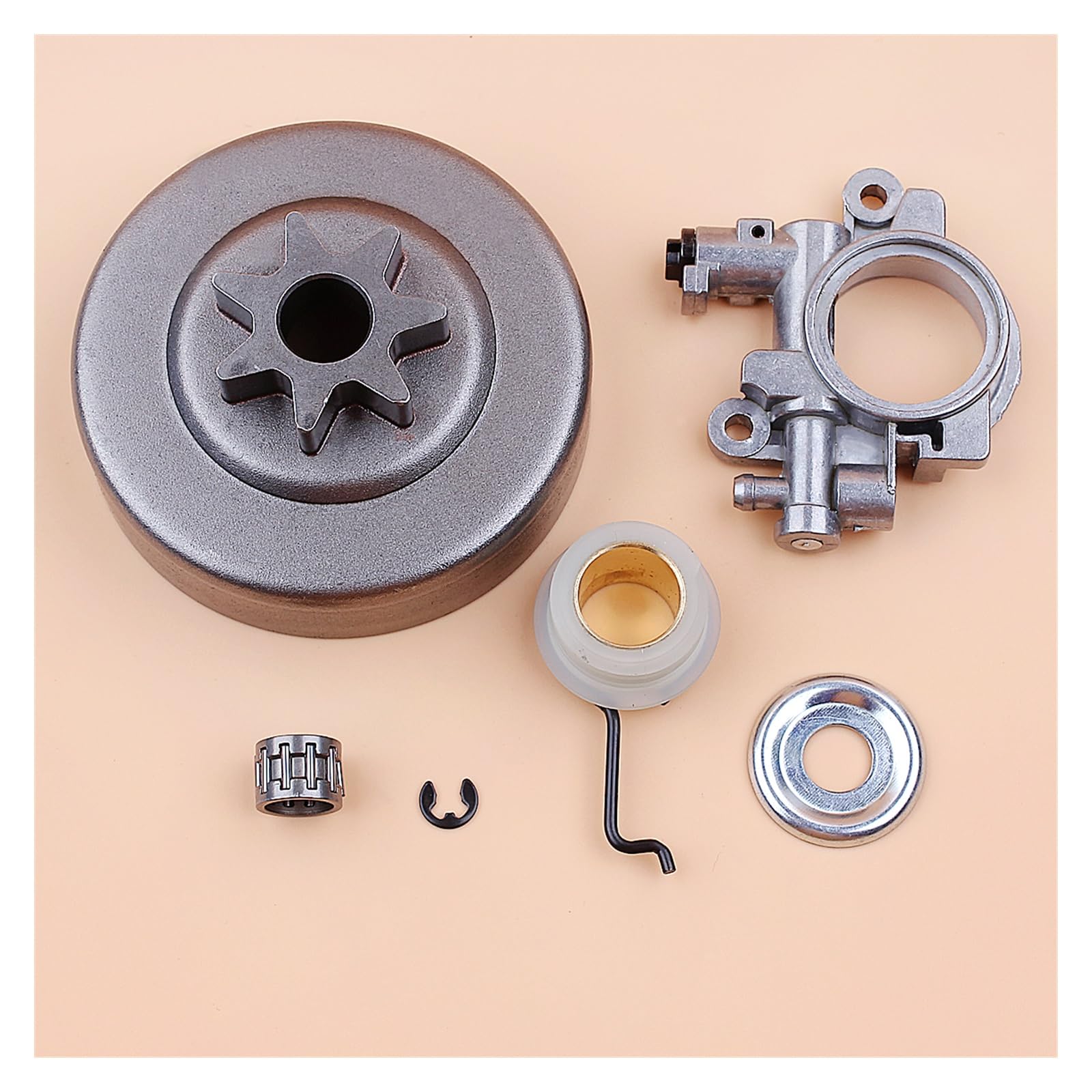Kit de engranaje de tornillo sin fin de bomba de aceite de cojinete de tambor de embrague de 3/8 "7T for Stihl 029 039 MS290 MS310 MS390 MS311 MS391, piezas de motosierra, herramientas de jardín