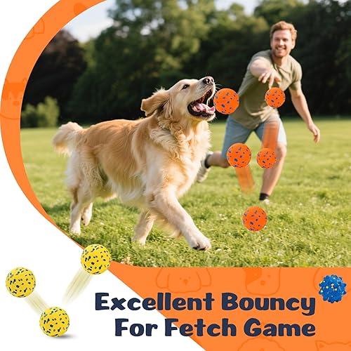 Miniatura 4 de HIPPIH Pelotas de tenis interactivas para perros, juguetes para perros para masticadores agresivos, juguetes resistentes para masticar cachorros