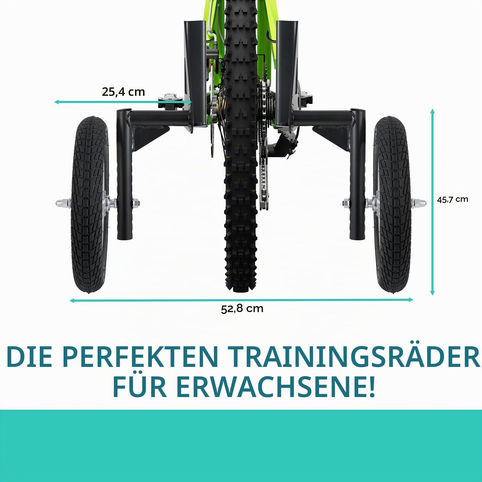 Moshay Stützräder aus Aluminiumlegierung, verstellbar, für Erwachsene, Stabilisatoren, passend für 61 bis 73,7 cm (24–29 Zoll)