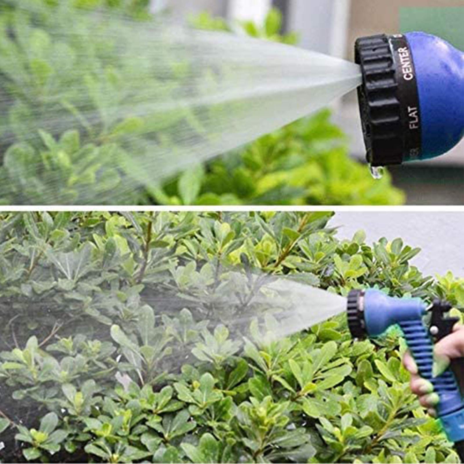Flexibler Gartenschlauch, Flexischlauch Wasserschlauch Ausdehnbar bismit Multifunktion Düse 7 Arten Brause Bewässerung Gartenarbeit Autowäsche,Grün,100FT 30m