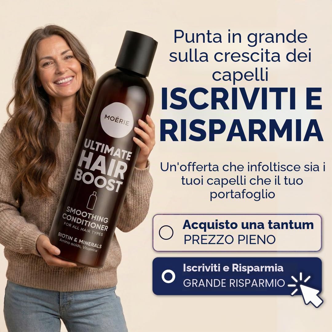 Moerie Balsamo Anti-Caduta Per Capelli Donna E Uomo, Più Lunghi E Pieni, Volumizzante, Vegan Friendly, Senza Parabeni E Silicone, Per Tutti I Capelli, Contro La Caduta Dei Capelli (250 Ml)x2