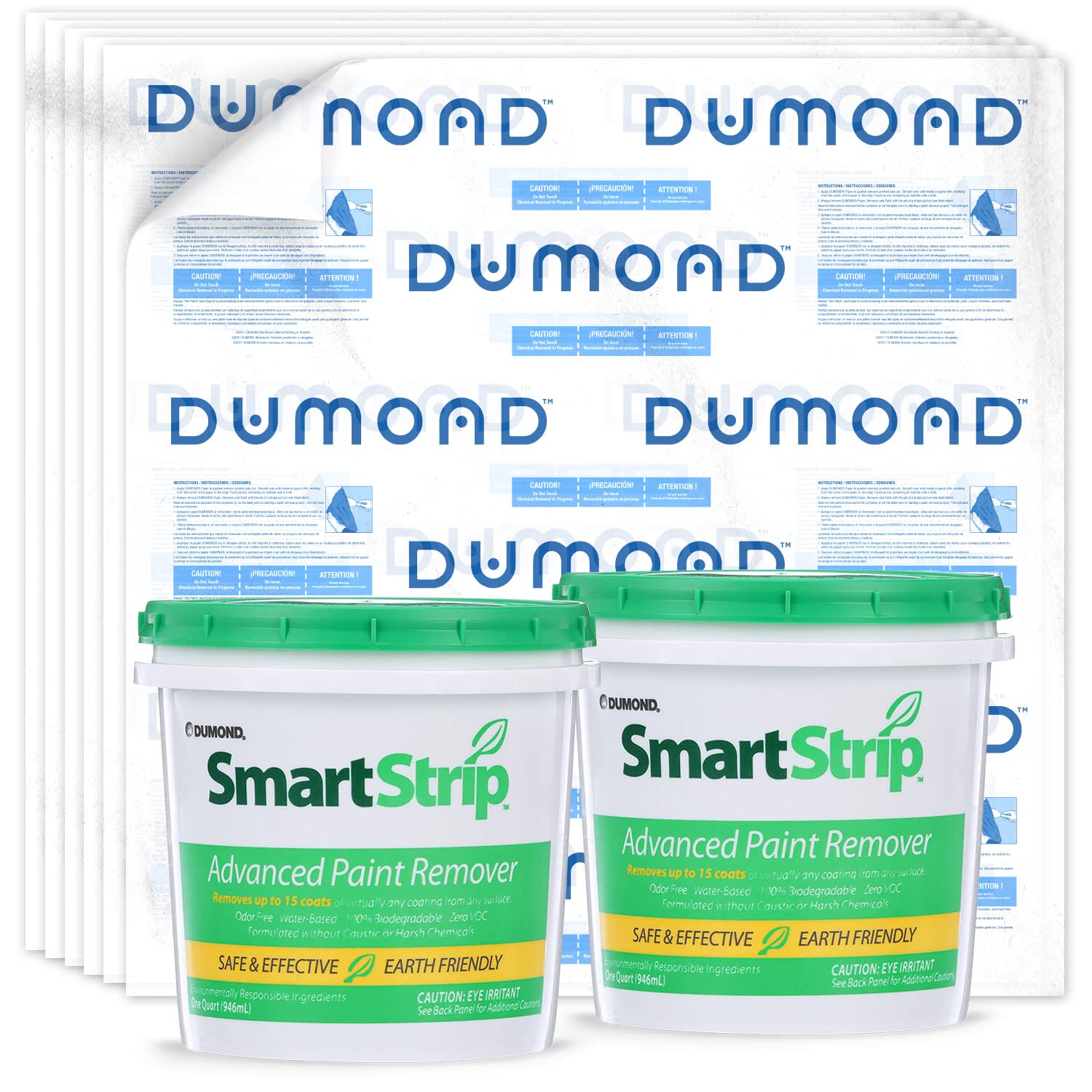 Smart Strip Advanced Discount Bundle, Includes: Smart Strip Advanced Paint Remover (2 Quarts), Laminated Paper (3 Sheets), Removes up to 15 Layers of Paints/Coatings, Bundle & Save