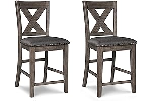Signature Design by Ashley Caitbrook Rustic Upholstered Counter Height Barstool Set of 2