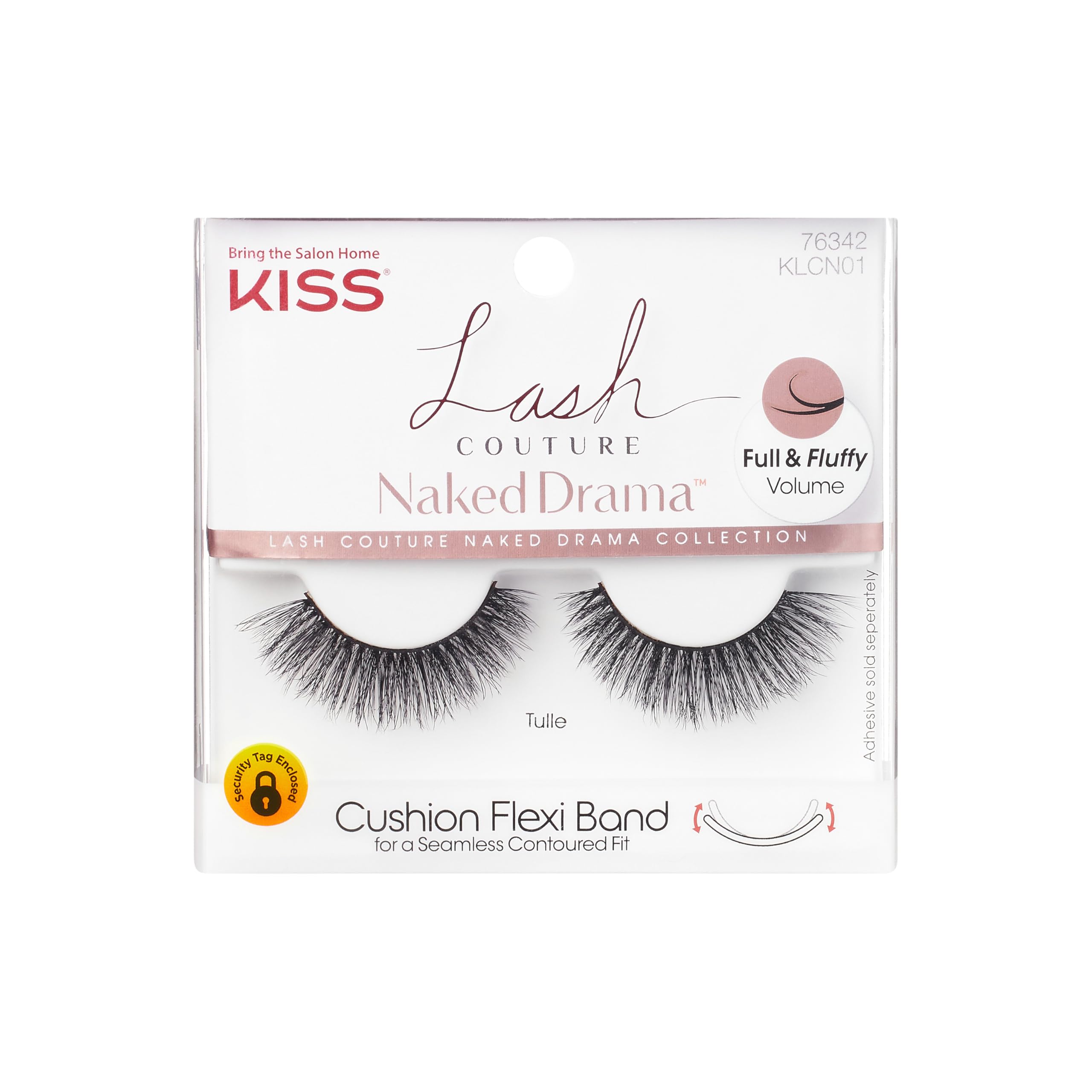 KISS Lash Couture Naked Drama Collection False Lashes with Cushioned Flexible Band, Full Volume and Fluffy, Tulle Design, 1 Pair of False Lashes