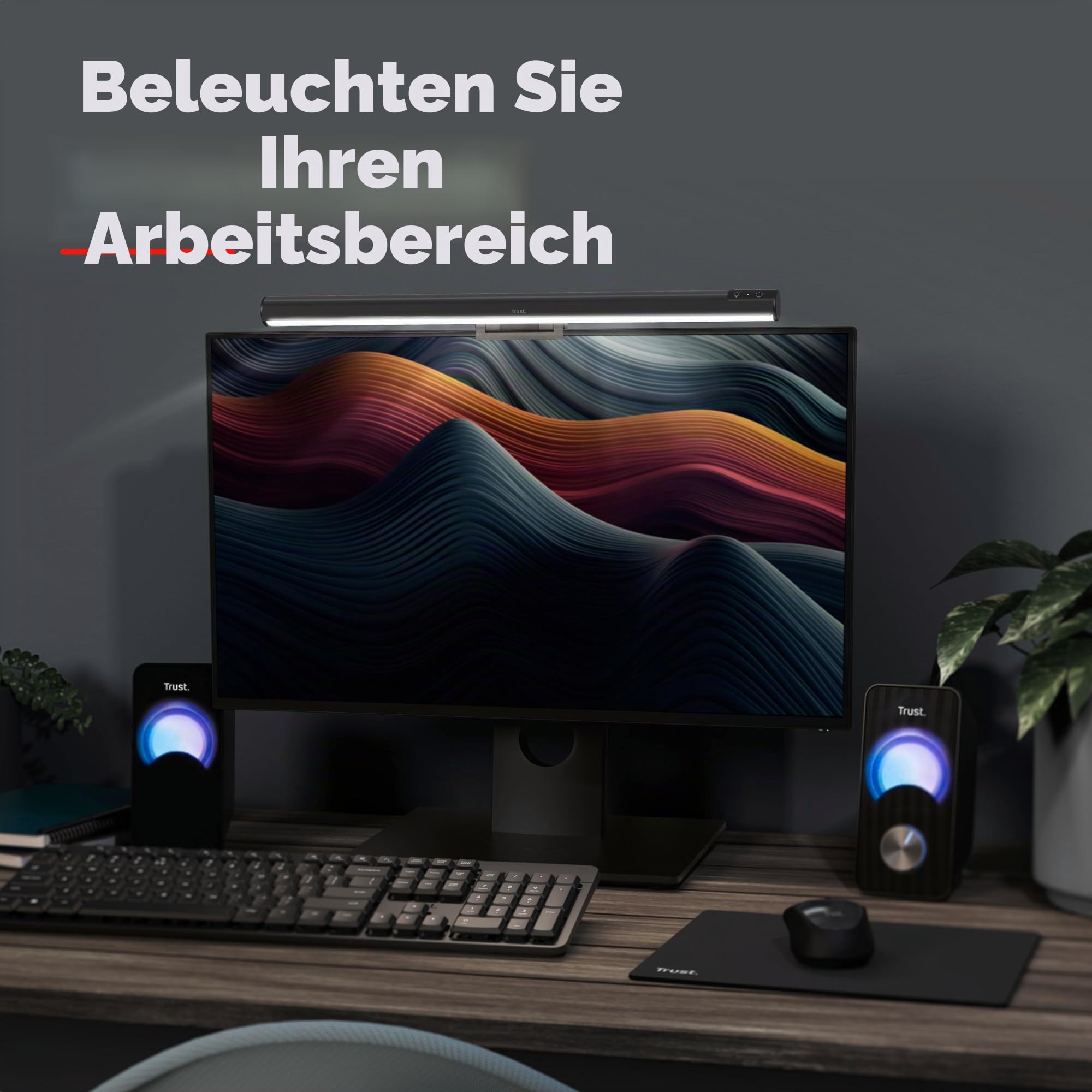 Trust Shyne Monitor Lampe LED 42cm Blendschutz mit Anti-blaues Licht