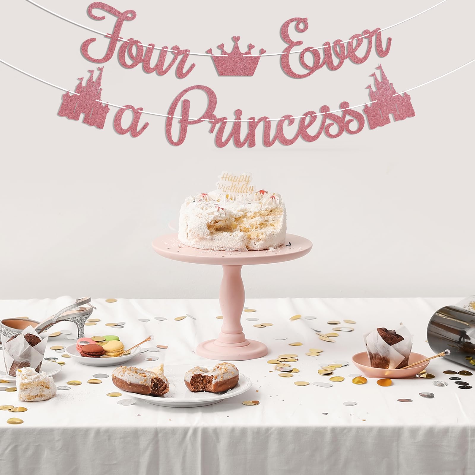 Four Ever a Princess, decorazioni per compleanno, include sfondo