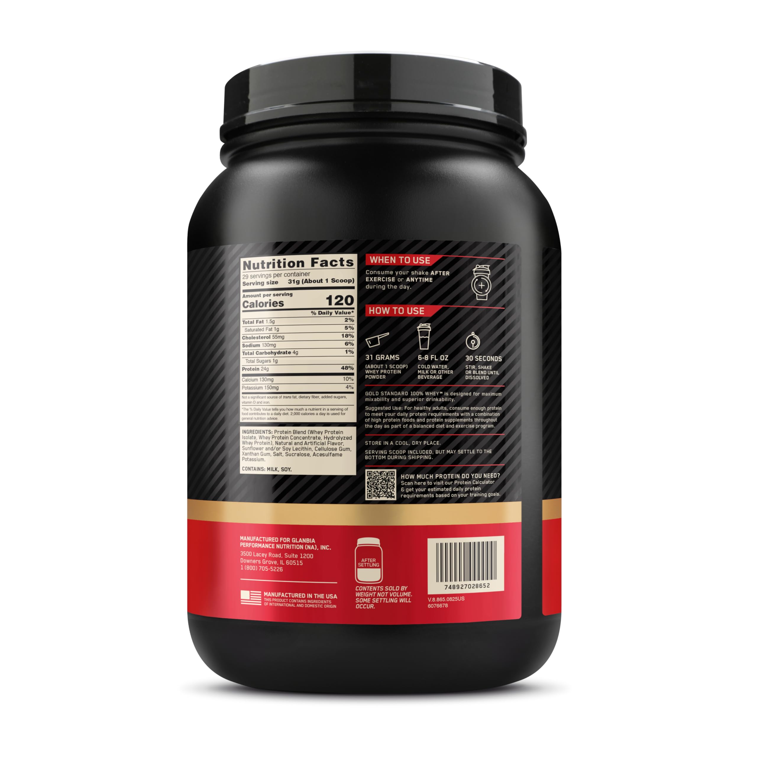 Optimum Nutrition Gold Standard Whey Protein Powder, Vanilla Ice Cream, 2LB — Amazon image 10