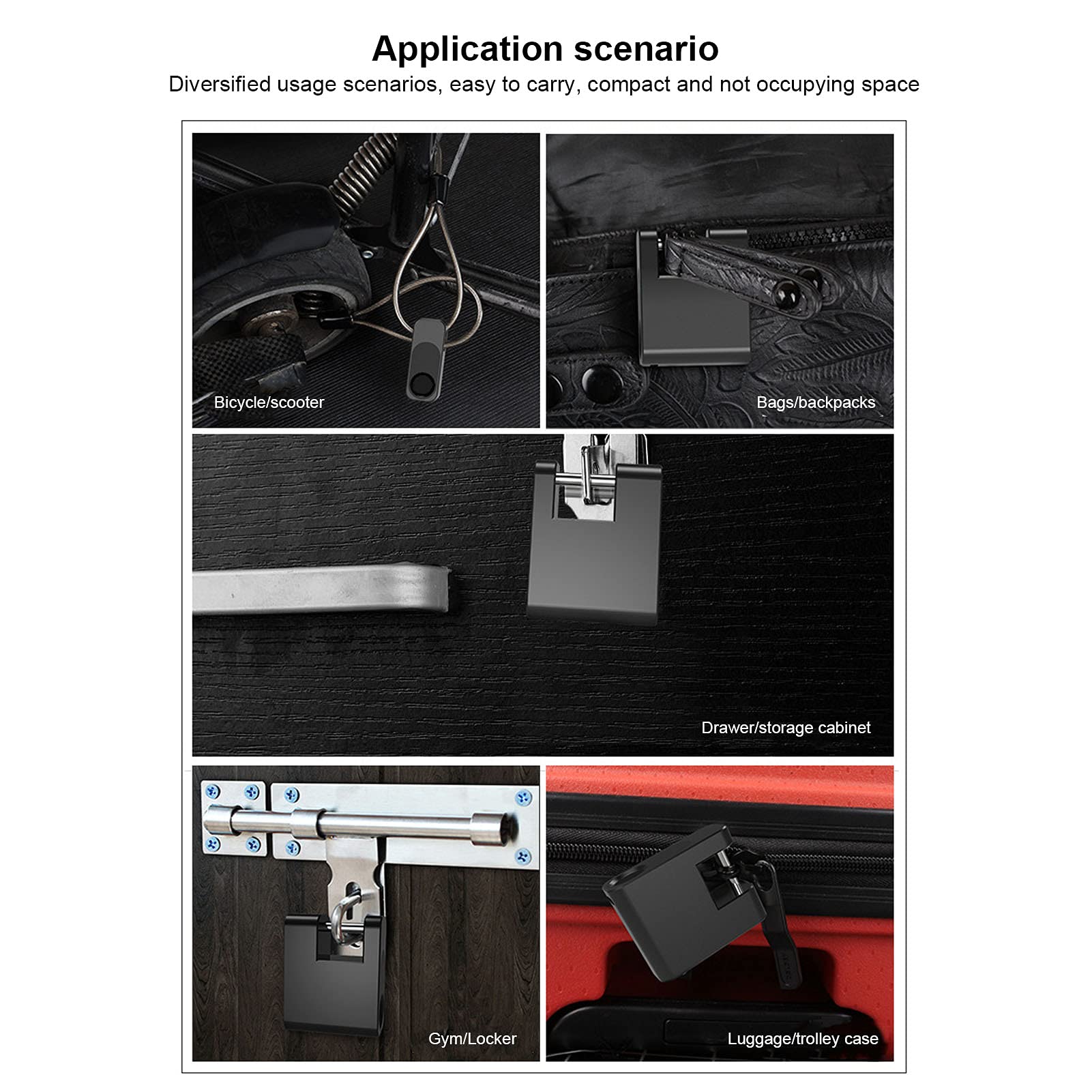 Candado de huellas dactilares seguro y elegante, ideal para maletas, mochilas y uso doméstico, aleación de zinc duradera y construcción de acero inoxidable