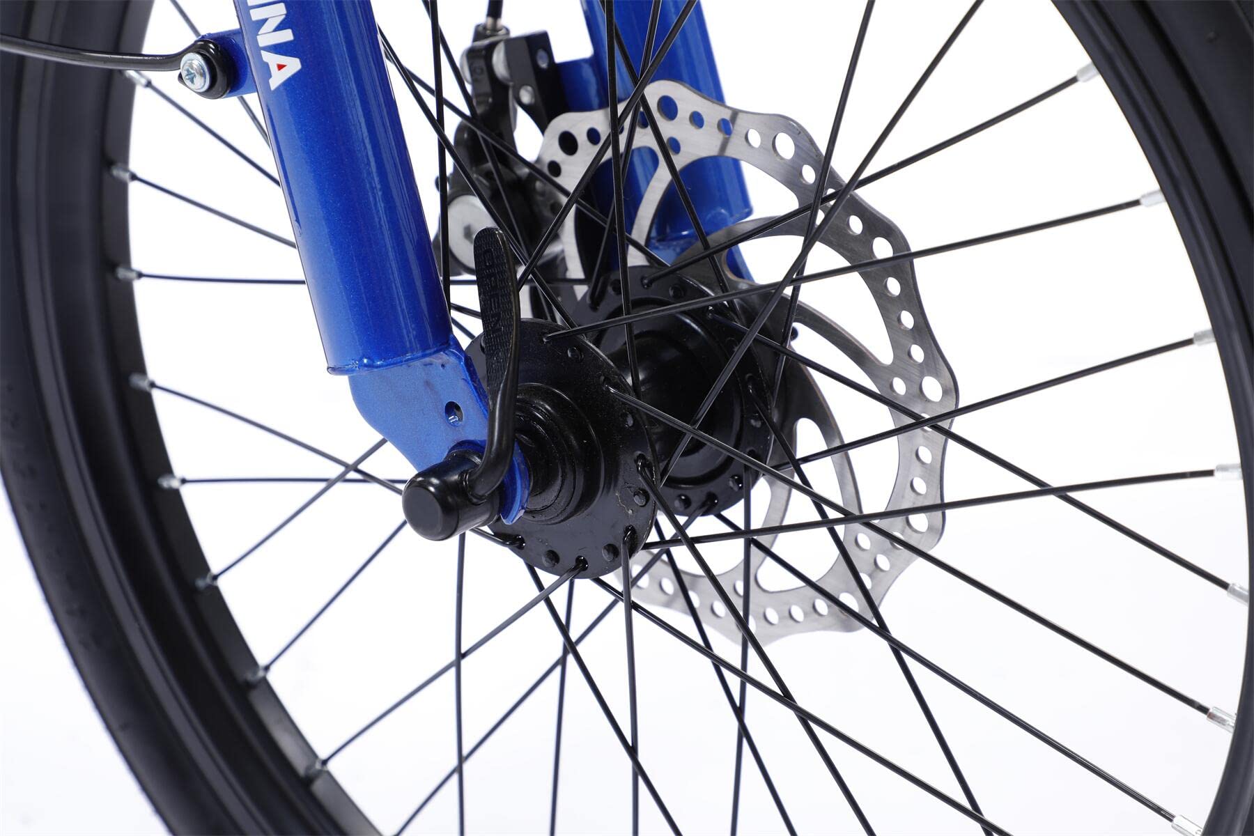 Klassisches Tandem Fahrrad - Faltbare Adult Beach Cruiser Bike mit 7 Geschwindigkeiten, Familie 3-Säseer, Blau