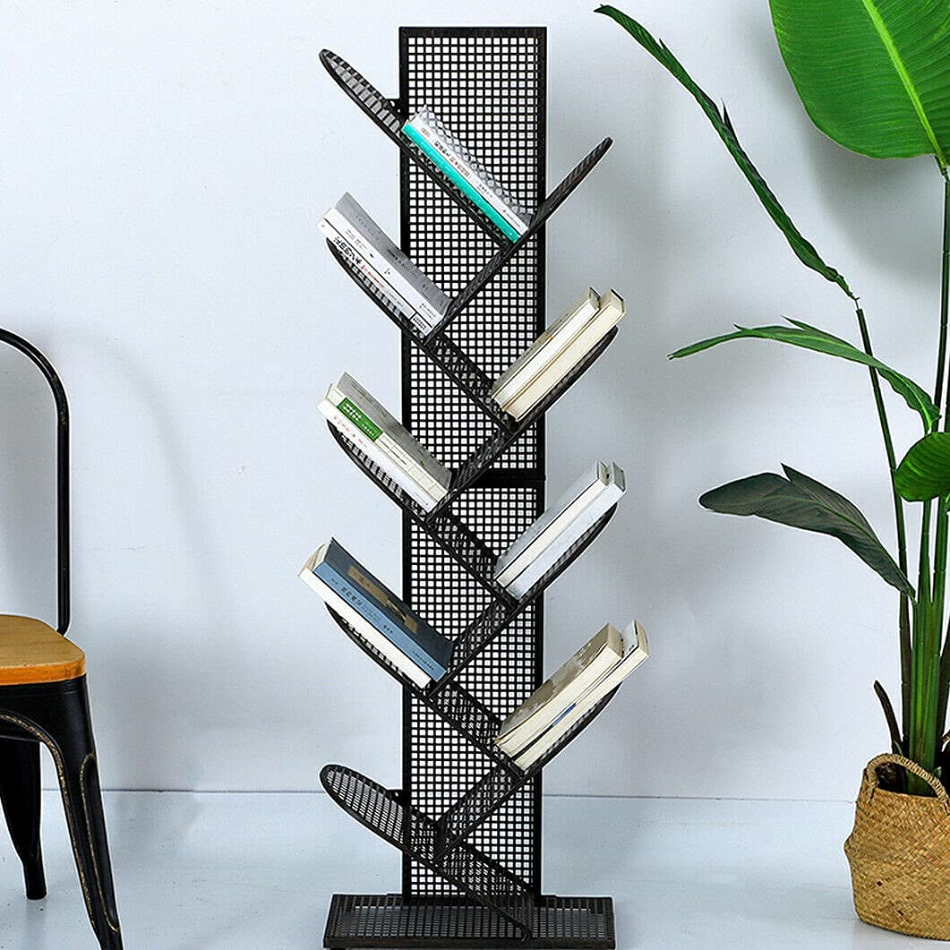 Buy Wisfor Metal Tree Bookshelf, 9Tier Floor Standing Book Shelf Tree