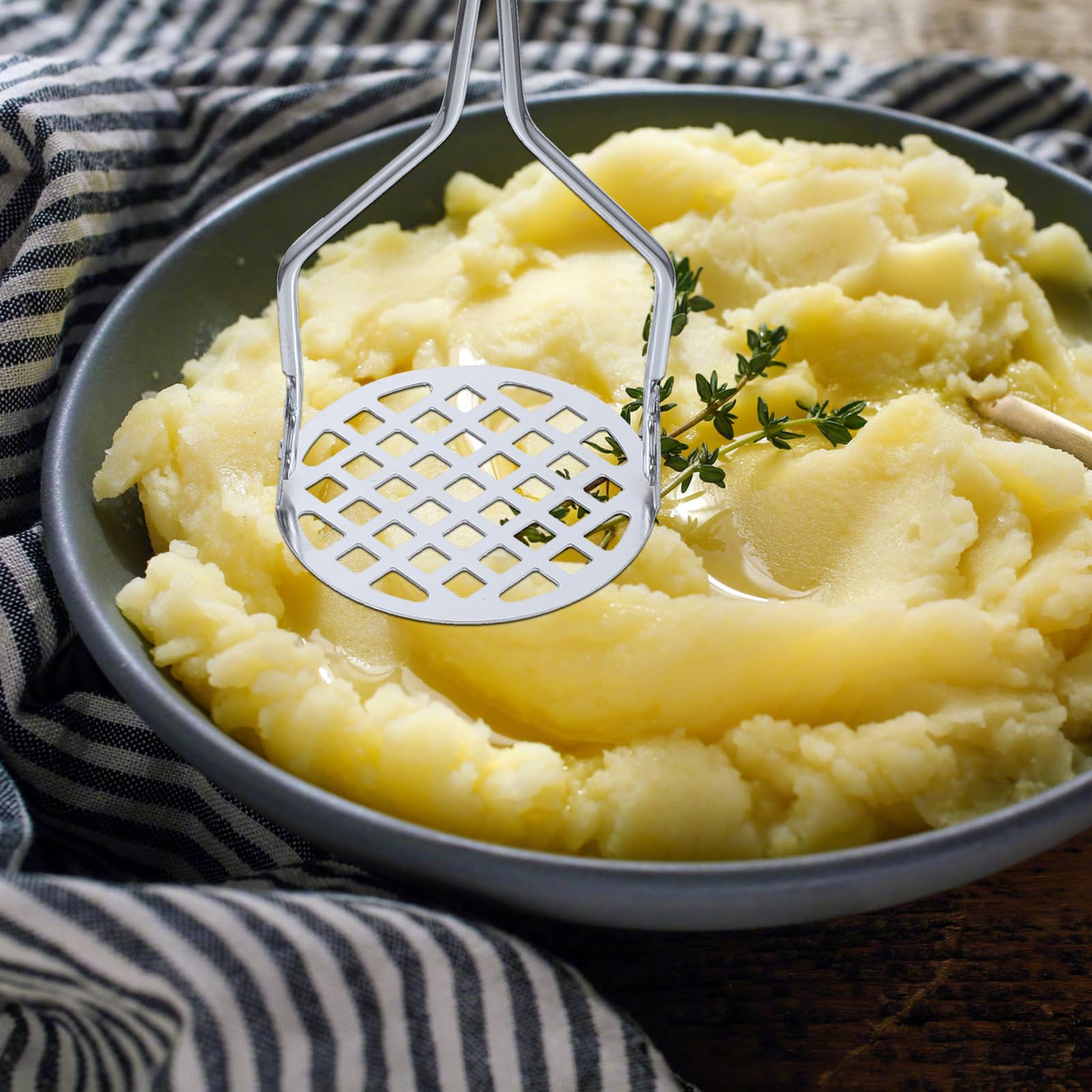 Potatoes Masher, Potato Smasher for Potatoes, Heavy Duty Food Masher, Manual Potato Presser, Kitchen Hand Mashed Tool for Lemon Cauliflower or More