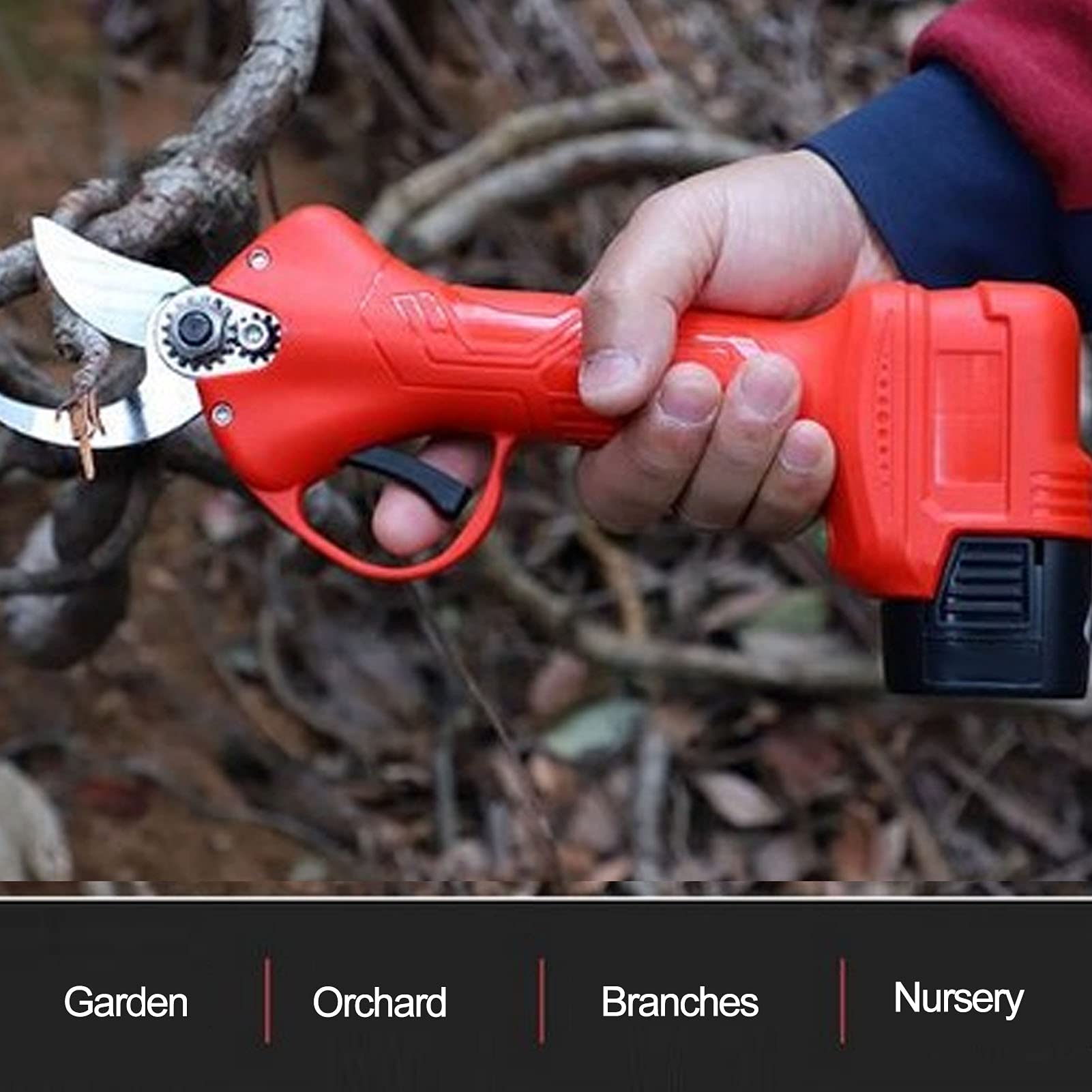 Tijeras de podar eléctricas, cortadora de ramas inalámbrica profesional con 2 piezas de batería de litio, podadora eléctrica de ramas de árbol, fácil de llevar(Normativa europea, transparencia)