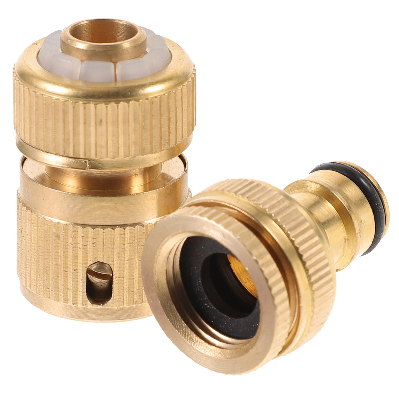 Amosfun 4 Paare Rohrverbinder Gartenschlaucharmaturen Jet gartenschlauch adapter Schlauchadapter hochdruckreiniger Wasserschlauchanschluss Gartenschlauch schneller Verbindung Kupfer Golden
