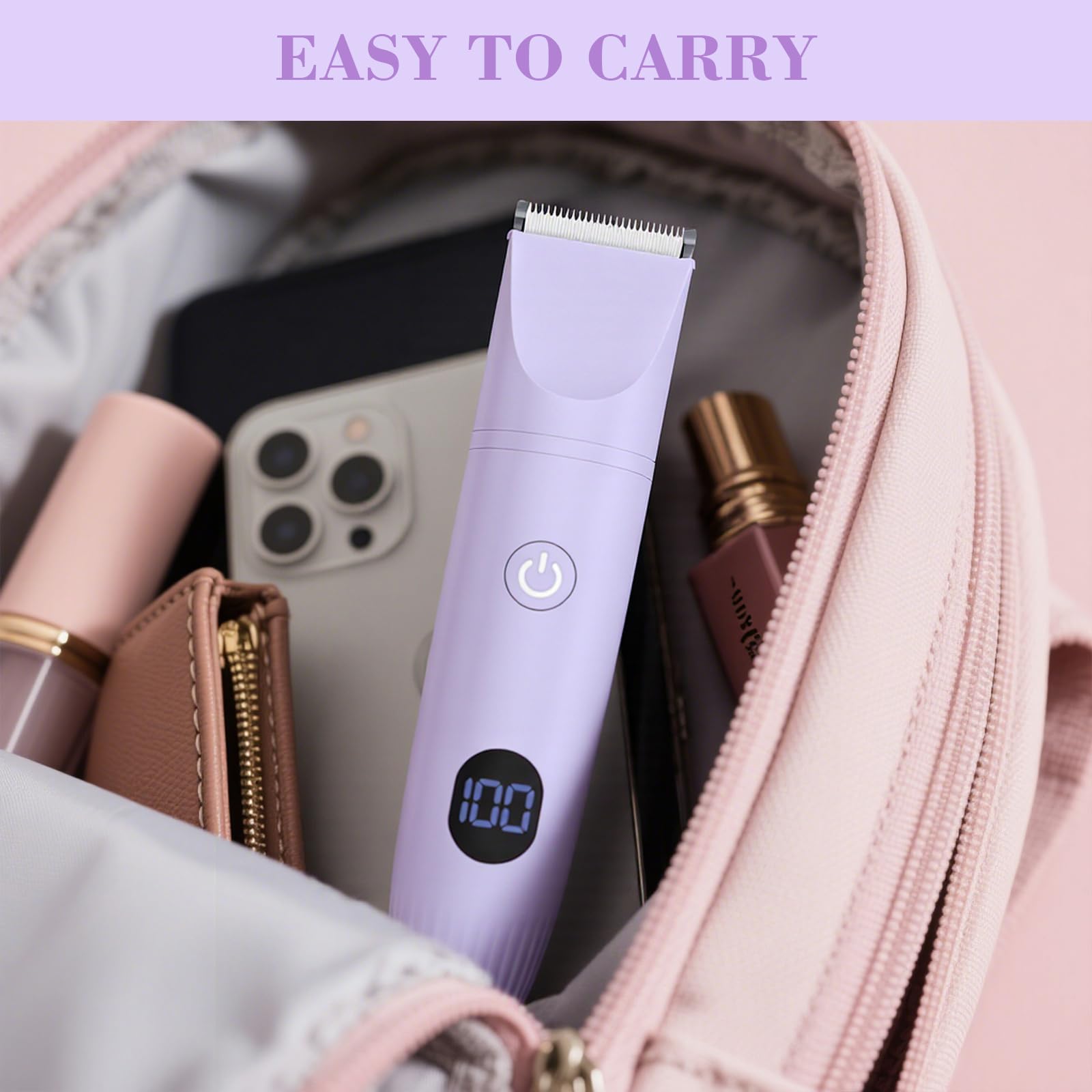 MIFXIN Rasoio elettrico 3 in 1 per le donne trimmer bikini IPX6 impermeabile bagnato asciutto epilatore per bikini ascelle gambe braccia corpo viso (viola)