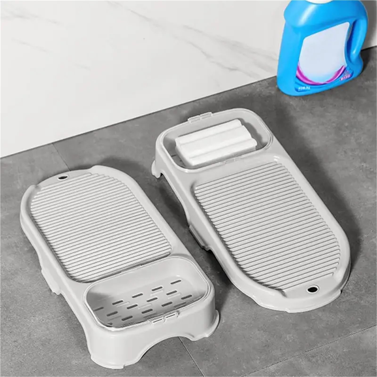 Waschbrett Handwäsche-Waschbrett, rutschfestes Handwäsche-Waschbrett mit Abflussbox, verdicktes Wäsche-Schrubbbrett for Reisen FüR Kleidung Hause WaschküChe