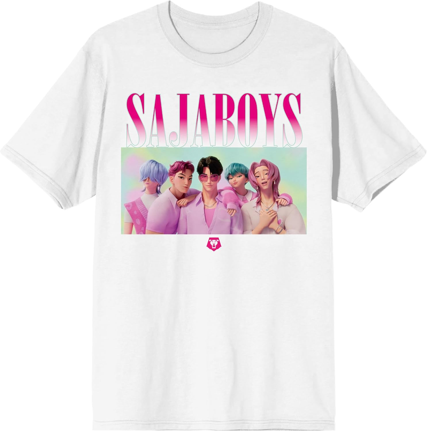 Kpop Demon Hunters Saja Boys on Black Short Sleeve Adult T Shirt