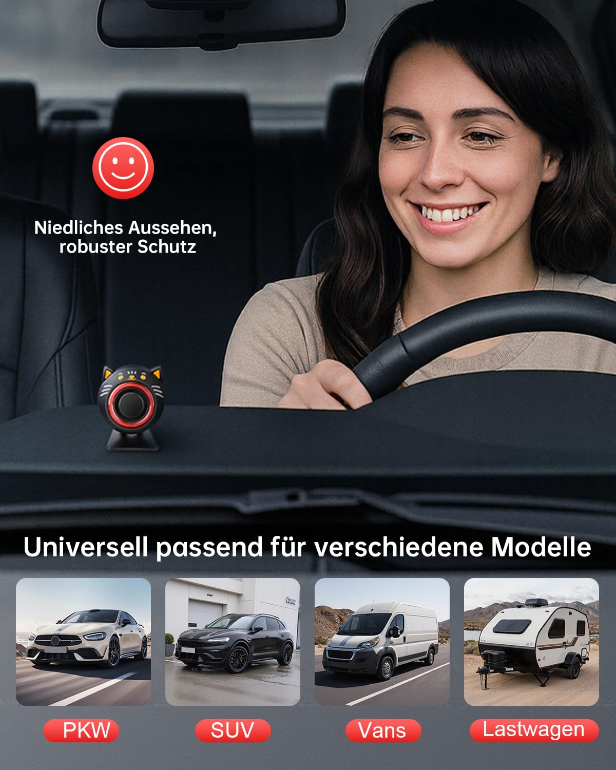 ELECTOP 120dB Autoalarmanlage mit Bewegungssensor und Ton, Auto-Sicherheitssystem Diebstahlsicherung Autoalarm mit Funkfernbedienung und LED-Licht für PKWs, LKWs, SUVs