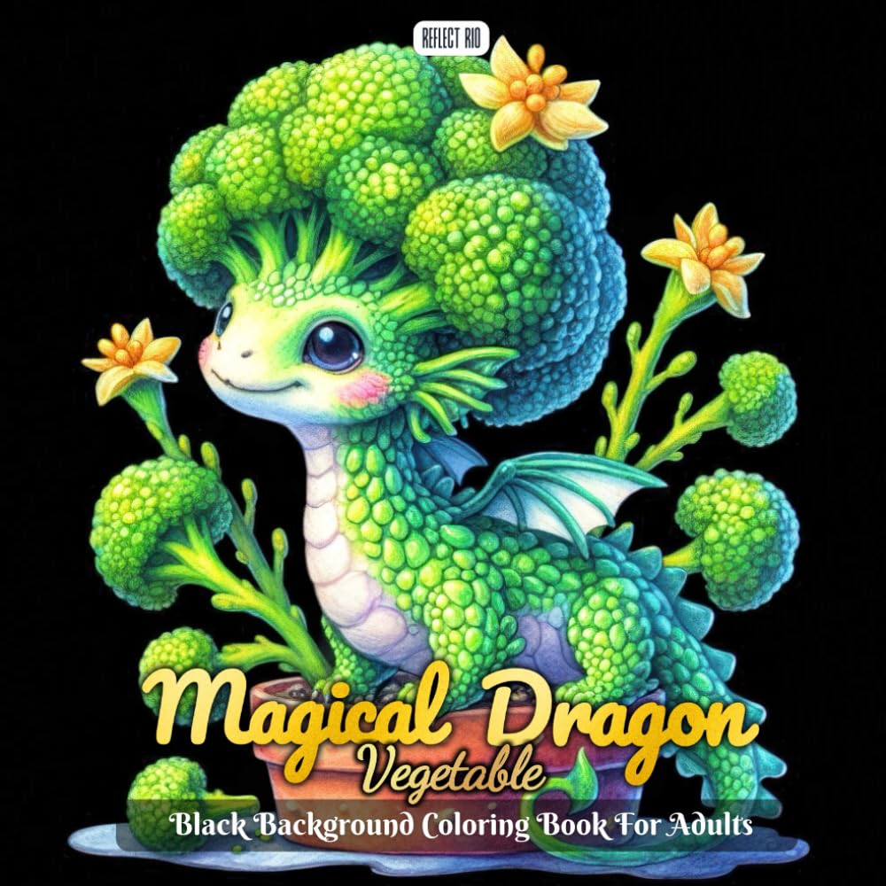 Magical Vegetable Dragon Coloring Book: Cute Fantasy Dragons Inspired by Vegetables and Plants – Whimsical, Relaxing Coloring Pages for Adults