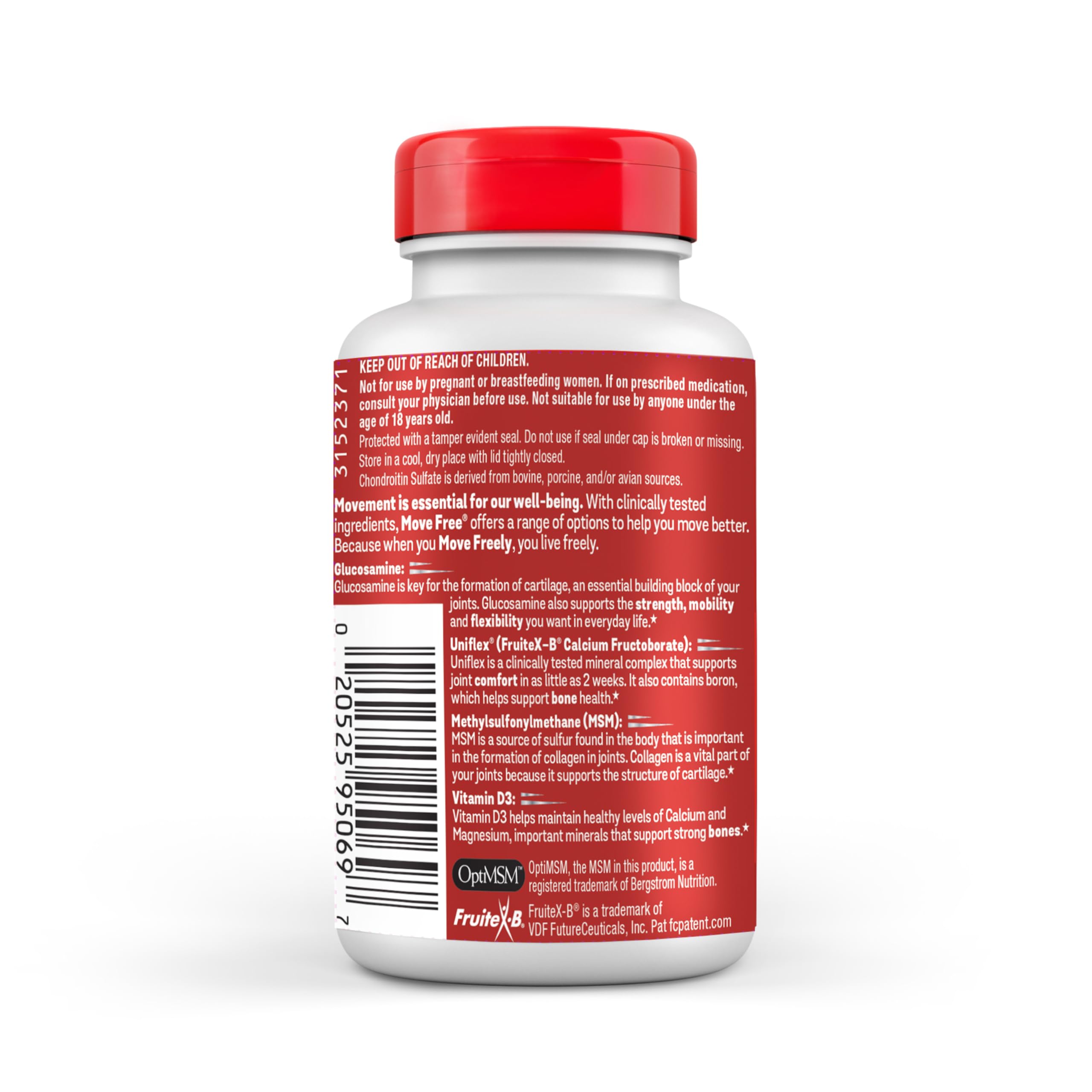 Move Free Advanced Glucosamine Chondroitin MSM + Vitamin D3 Joint Support Supplement, Supports Mobility Comfort Strength Flexibility & Bone + Immune Health - Tablet, 3x120ct Bottles (120 servings)* — Amazon image 11