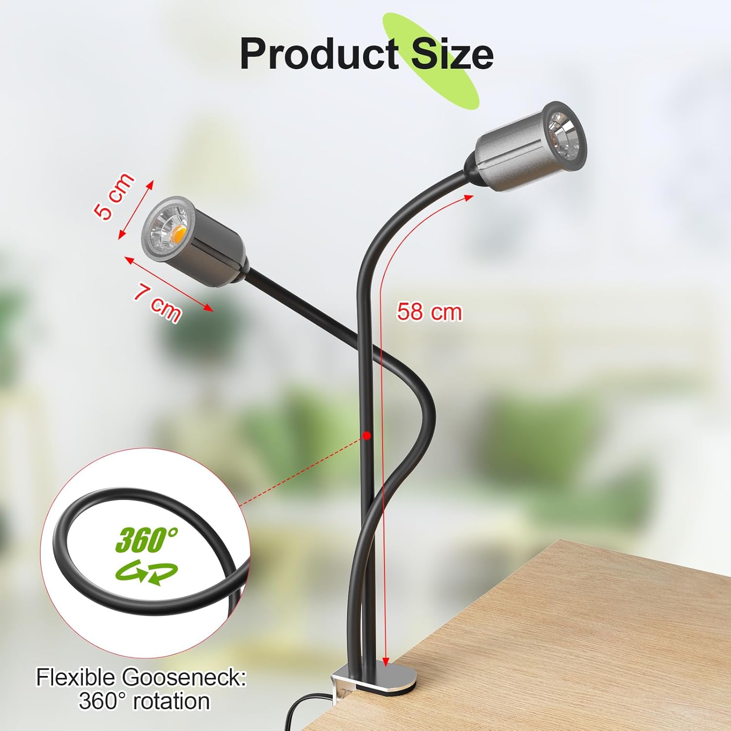 LED Grow Light for Indoor Plants, 7500K Full Spectrum Plant Light with Auto Timer 3/6/12H & 4-Level Dimmable Brightness, Ideal for Seedlings Succulents Herbs & House Plants