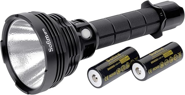 Sofirn Led Torch, SP70 Powerful Flashlight 5500 Lumen, XHP70.2 with 26650 Battery Charging Slot for Hunting Fishing