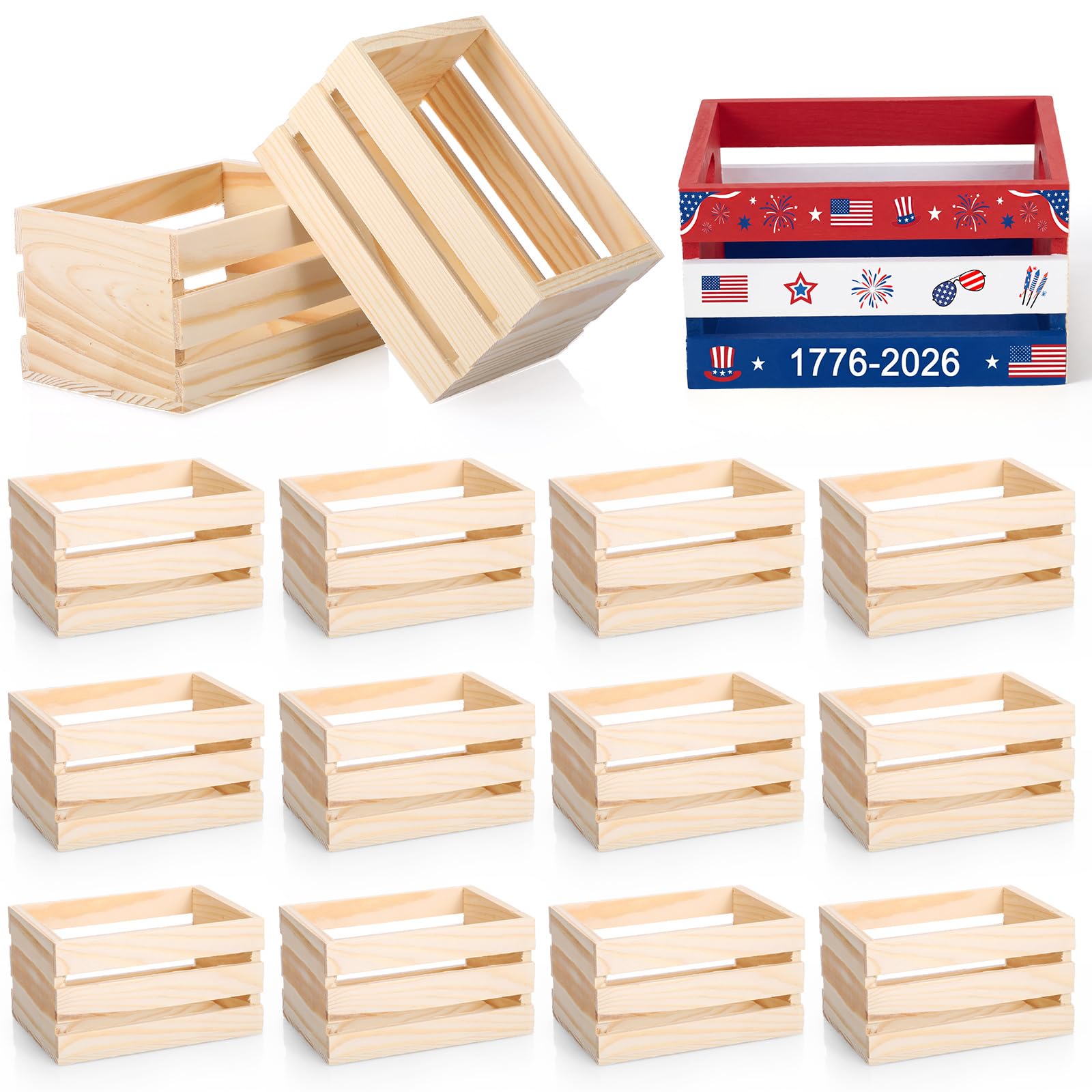 Caisses en bois de 16,5 cm Roowest pour rangement serviettes lait vin et jouets