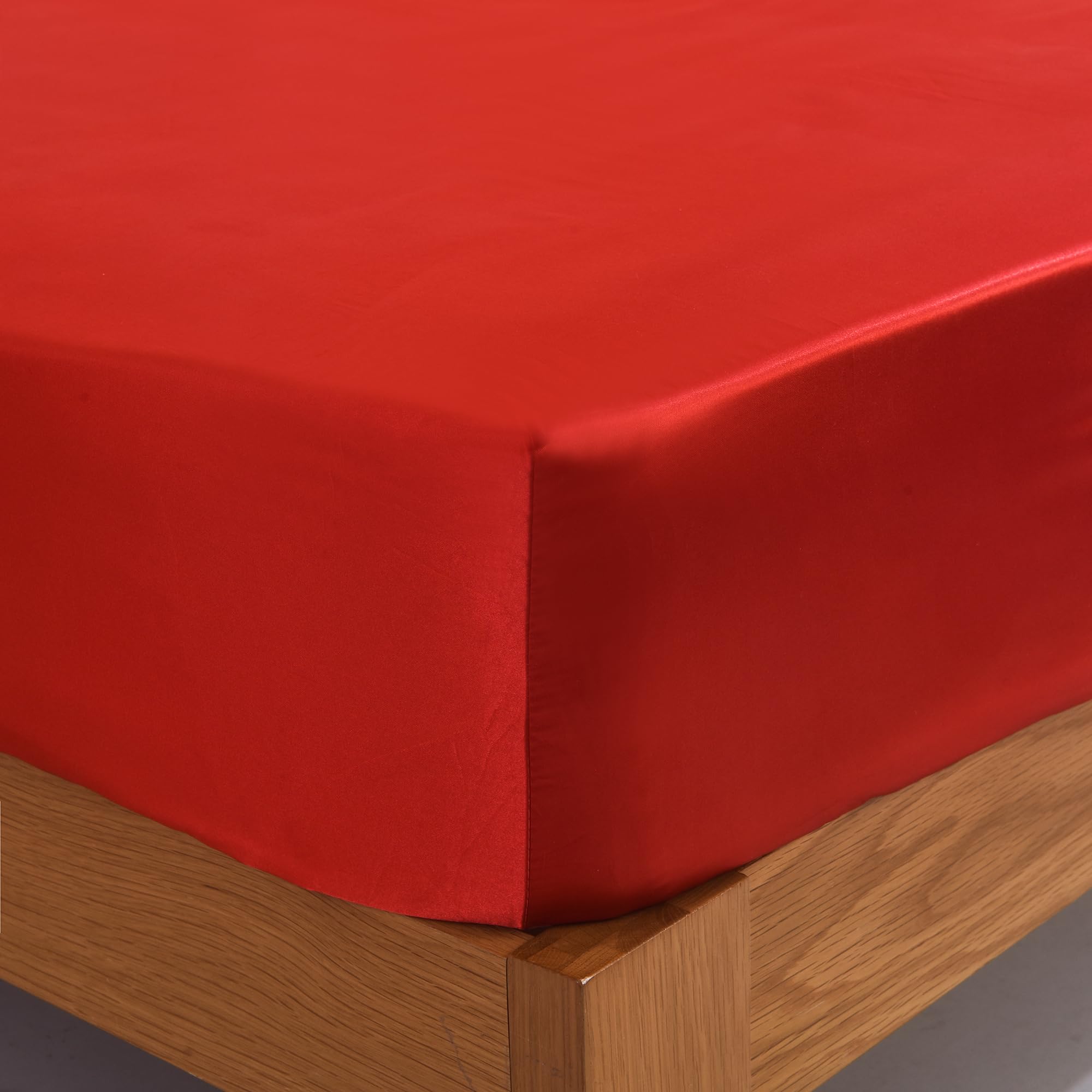 ROOEE Satin Silk Fitted Sheet with Pillowcase Set Breathable Soft Bedding Brushed Fabric Wrinkle - Image 2