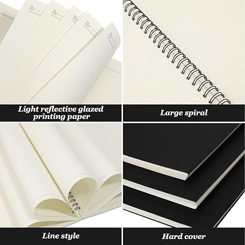 Miniatura 2 de Paquete de 6 cuadernos en espiral B5 a rayas, 70 hojas, 140 páginas, cuaderno encuadernado con alambre de 10.5 x 7.3 pulgadas, tapa dura, bloc de