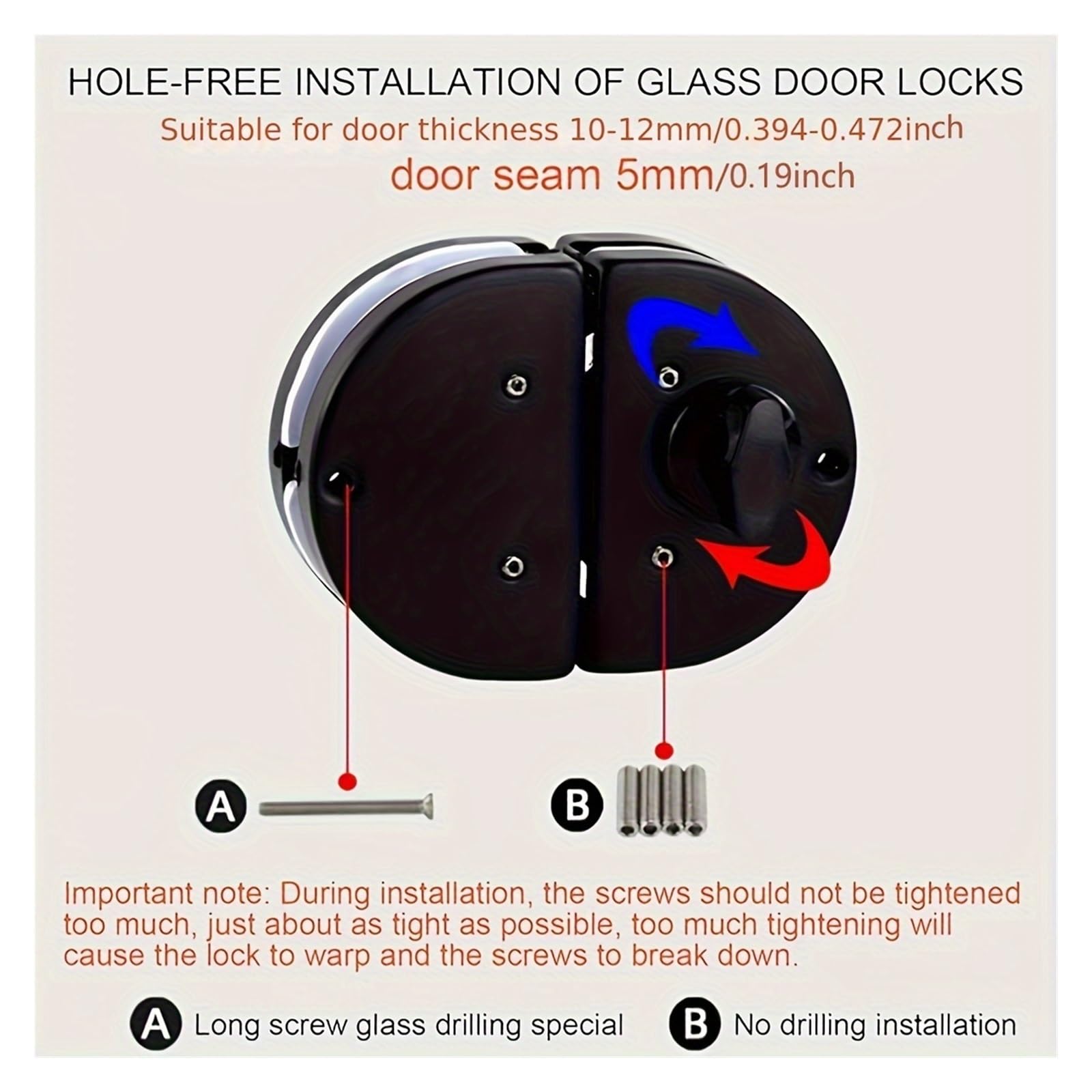 Cerradura para Puerta de Cristal Cerradura de puerta vidrio