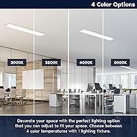 Vista 2 de LUXRITE Panel retroiluminado LED empotrable de 6 x 4 pies, 4CCT seleccionable a color 3000K 3500K 4000K 5000K, potencia seleccionable 18W/28W/40W