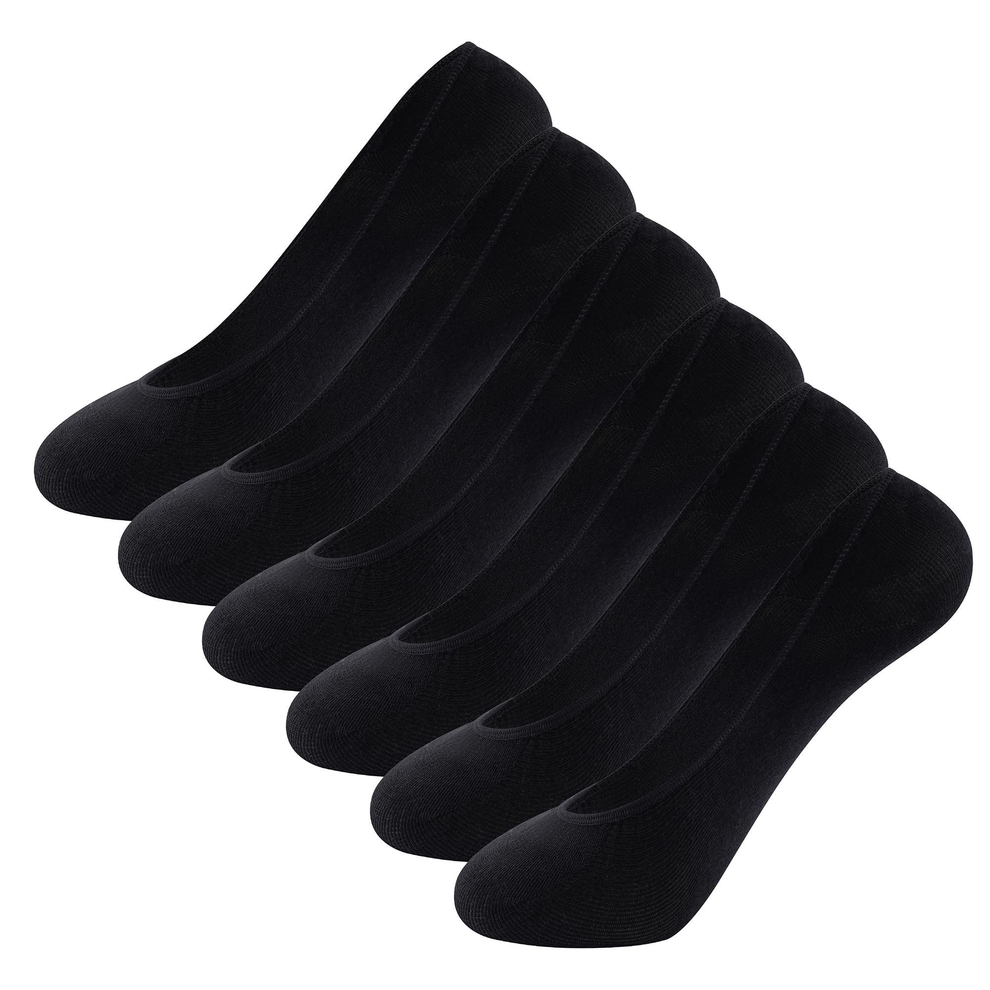 The Essentials Wardrobe Women's 6 Pairs Black 6Pk Invisible Socks - Uk 4-8/Eu 37-42 - Black