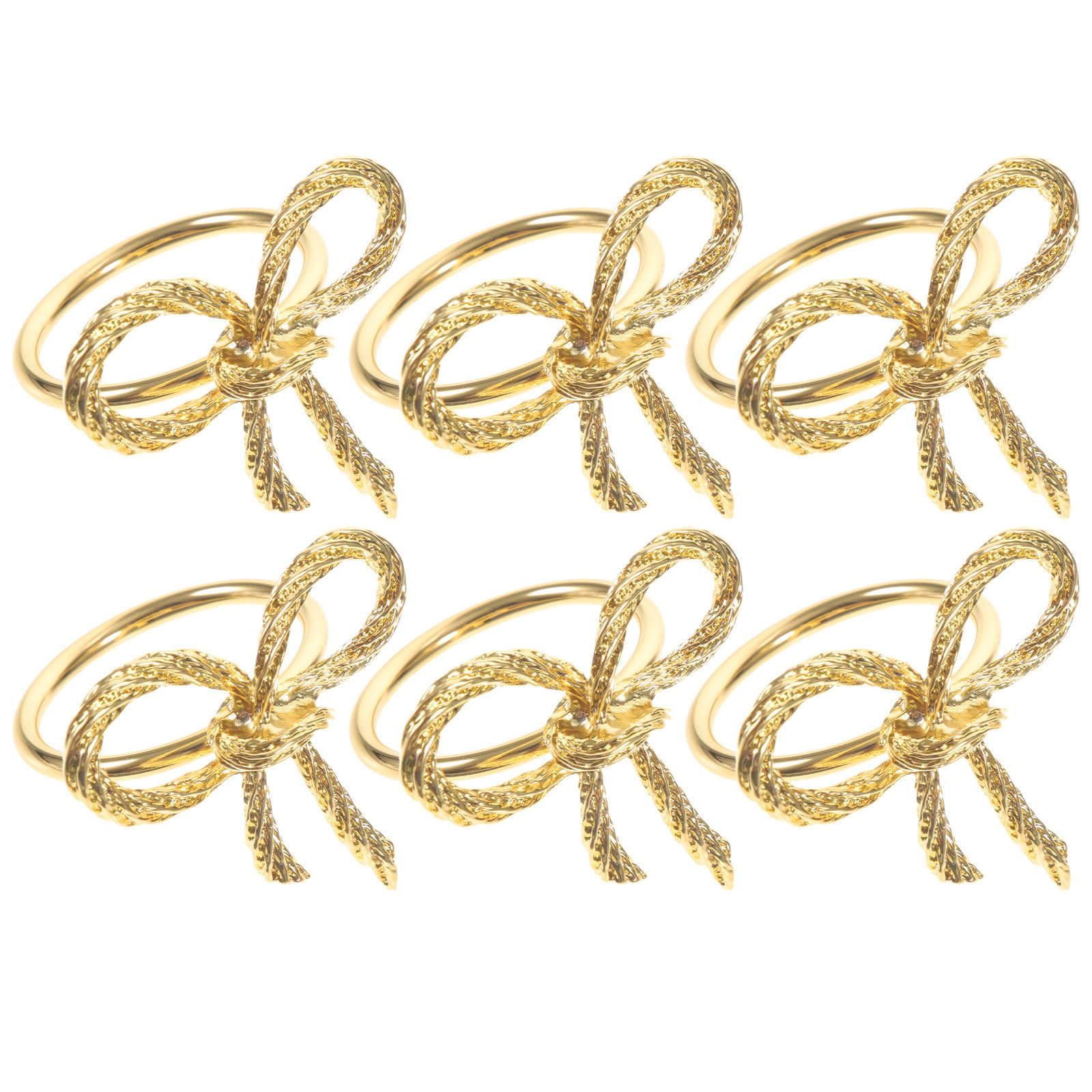 Toyvian 30 Pezzi Anelli per Tovaglioli Fiocco Oro, Set da 6 in Ferro e Abs