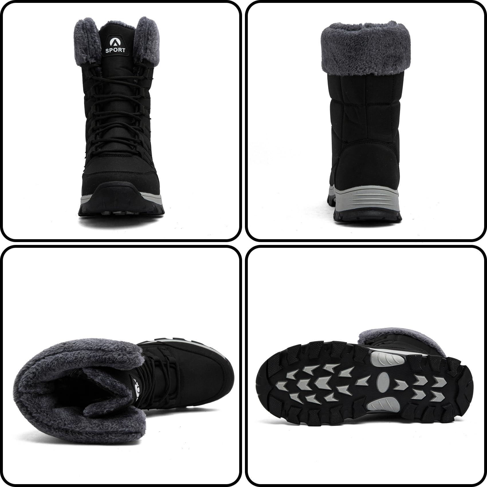Schneestiefel Herren Warm Gefütterte Winterstiefel Wasserdicht Outdoor Rutschfest Winterschuhe