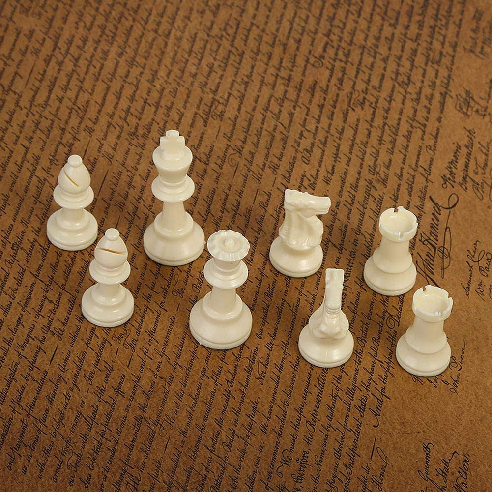 Wytino Chess Game,Plastic Chessmen Set International Chess Game Complete Chessmen Set Black&White(74mm) - Image 3