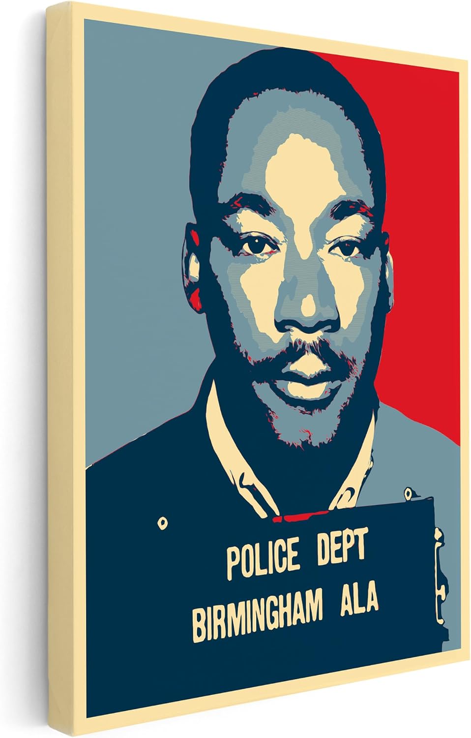 Poster Master Vintage Baptist Minister Mugshot Canvas - Retro Civil Rights Movement Print - Political Philosopher Art - Housewarming Gift - Bedroom or Living Room Decor - 8x10 STRETCHED Canvas