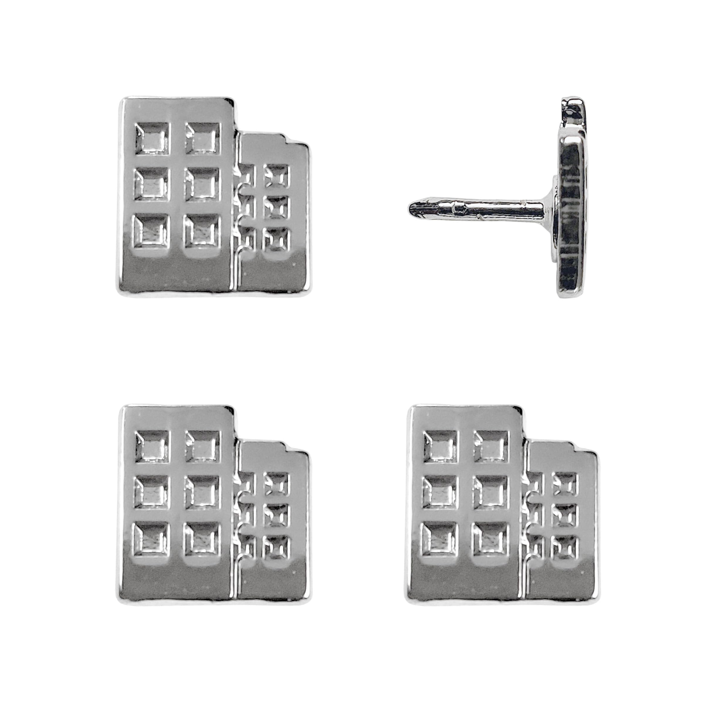 Building Push Pins - Silver Metal Building Pins - for Cork Board, Maps, or Lapel Pin Use - Designed in USA - Set of 4