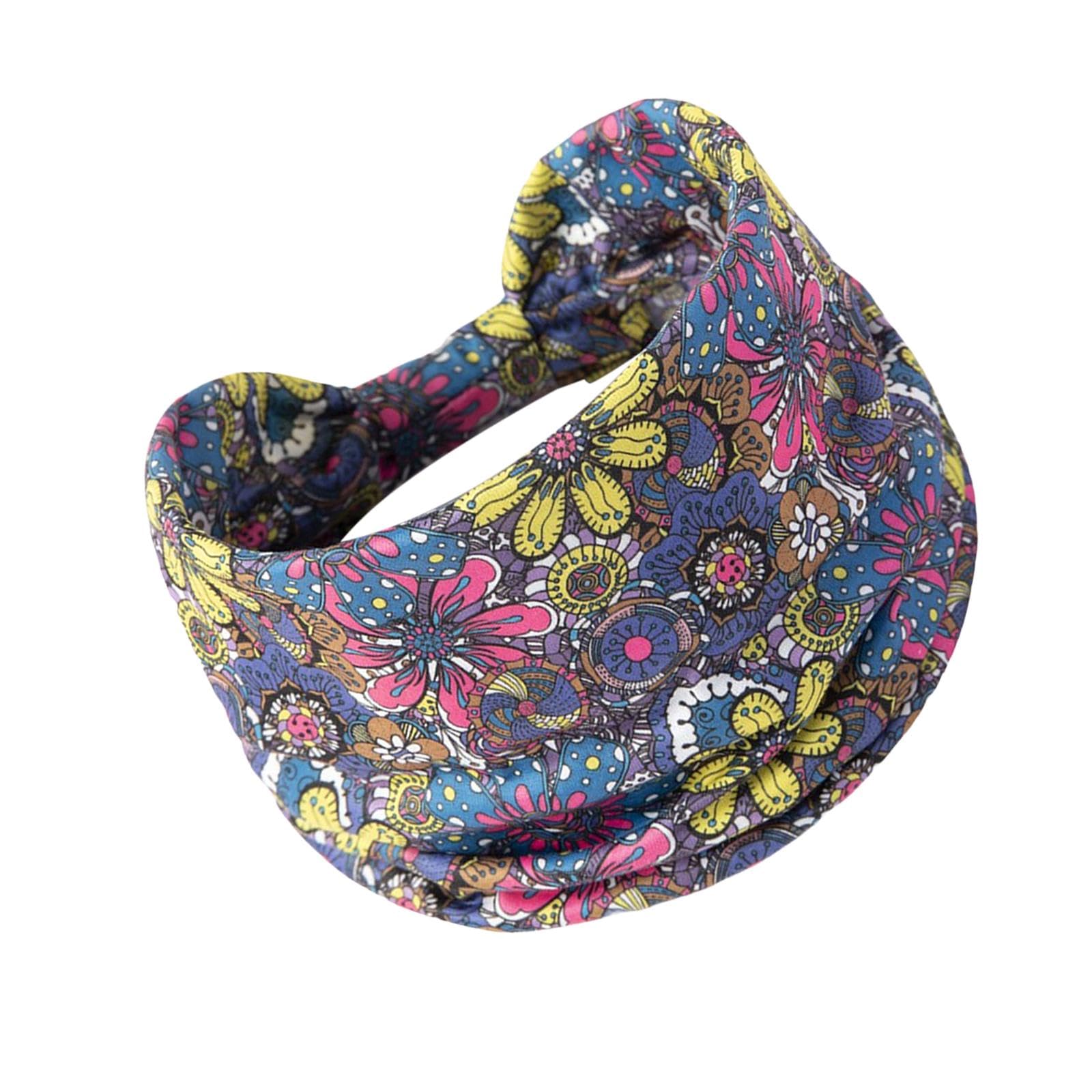 Wide Headband for Women Boho Sweat Absorbing Portable Elastic Fashion Turban Style D-image-46