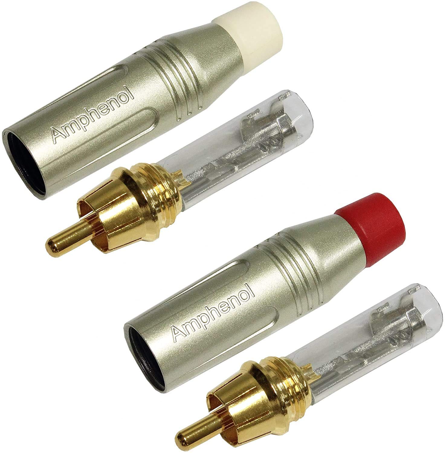 Coppia di cavi RCA da 1 piede – Gotham GAC-4/1 (nero) Star-Quad cavo di interconnessione audio con Amphenol ACPR pressofusi, connettori RCA placcati oro - direzionali