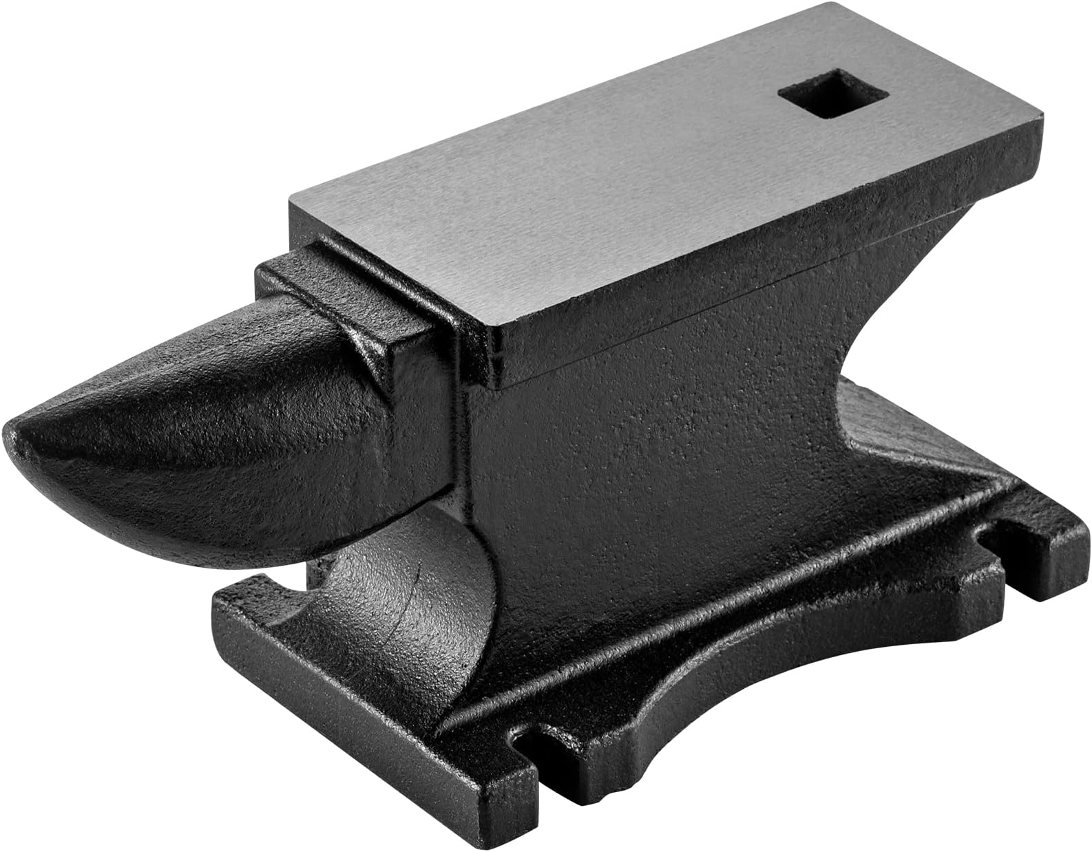 VEVOR Cast Iron Single Horn Anvil, 100 Lbs(45kg) with 10.4 x 5 in Countertop and Stable Base, High Hardness Rugged Round Horn Blacksmith Anvil for Bending, Shaping, Twisting