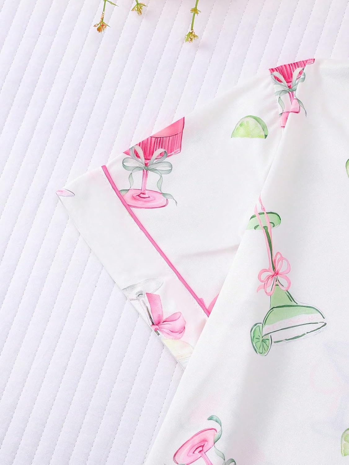 Women's 2 Piece Wine Print Pajama Sets Sleepwear Short Sleeve Wineglass Nightwear Soft Pjs Lounge Sets - Image 4