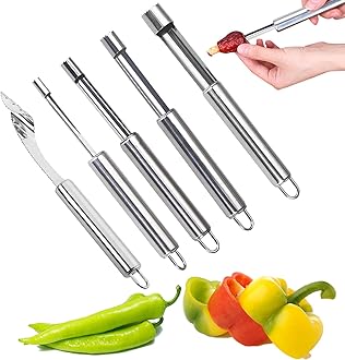 6 Pack Stainless Steel Kitchen Corer Tool Fruit and Vegetable Corer Set for Cherry Pitter strawberry Jalapeno Corer Tomato Vegetable Corer Tool