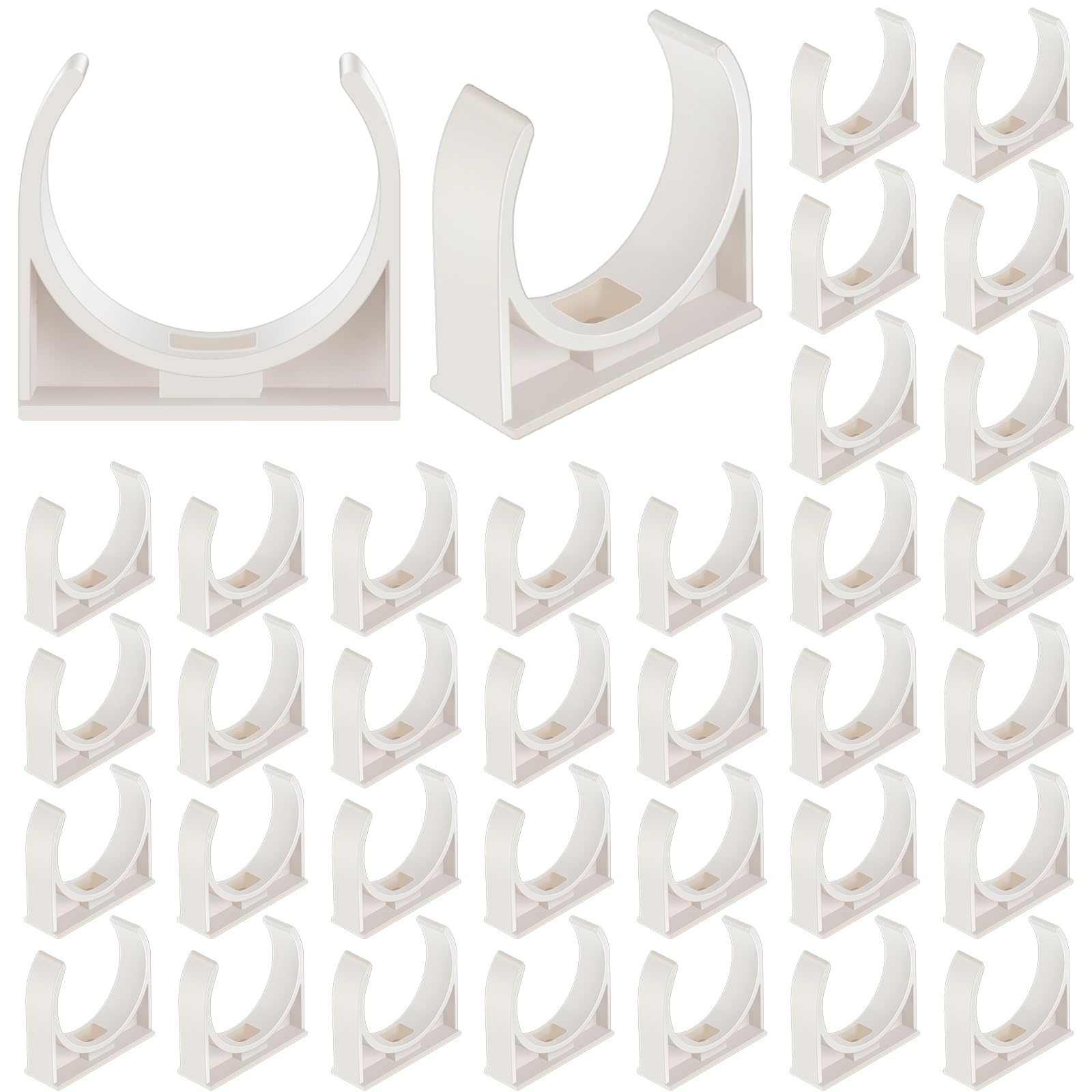 Lot De 12 Colliers De Serrage PVC Pour Tuyau 40 Mm – Fixation Murale En U, Blanc, Diamètre Intérieur 40 Mm