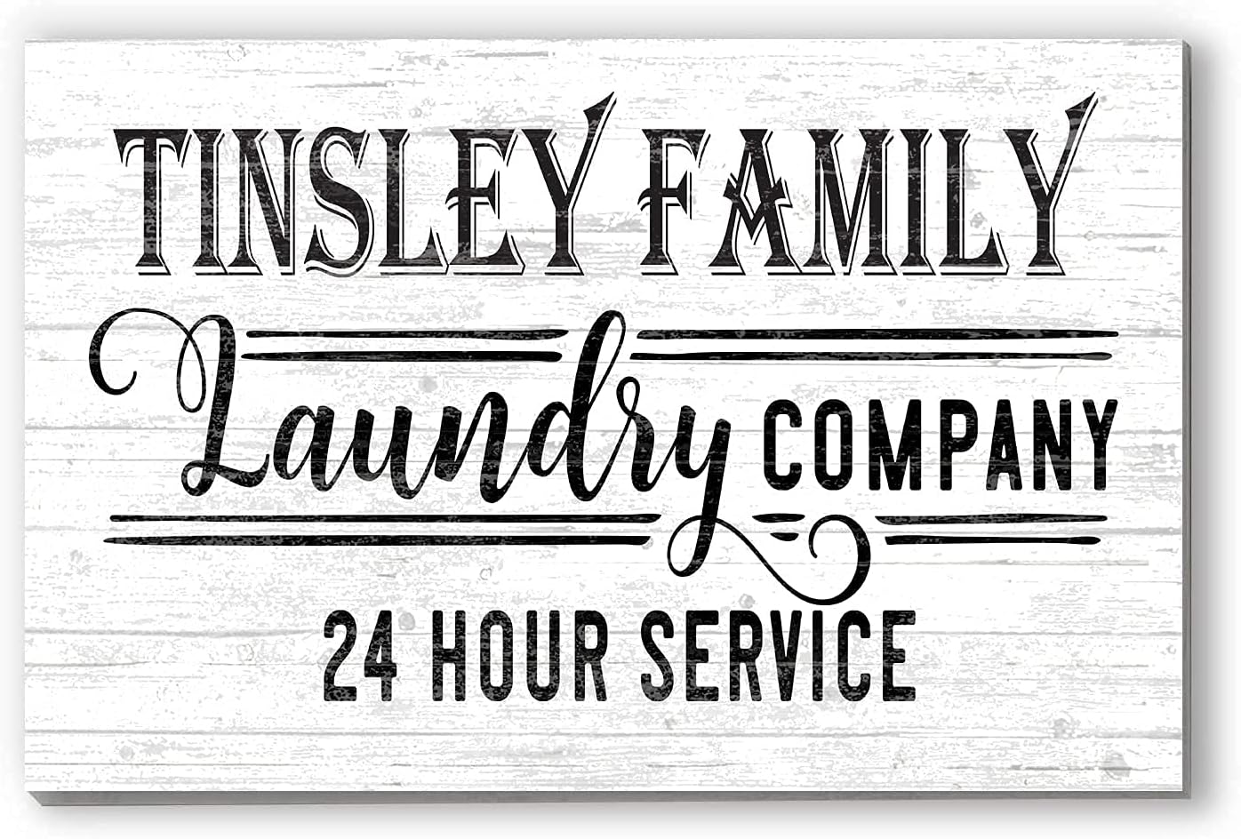 PERSONALIZED Laundry Room Sign Open 24 Hours Wash Dry Fold Custom Gift - 16.5" x 10.5" - SOLID WOOD (Open 24 Hours Laundry Sign)