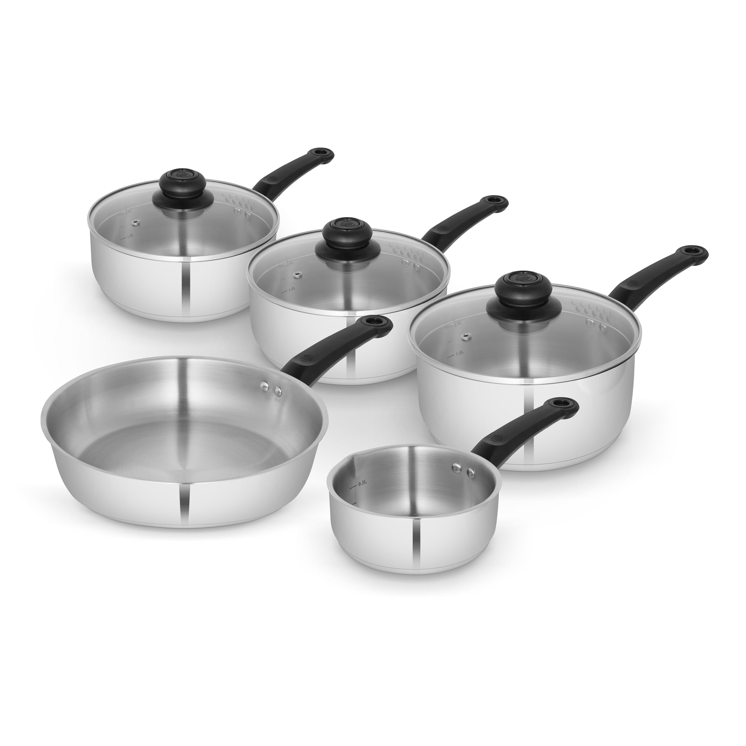 Swan Townhouse 5 Piece Pan Set Stainless Steel